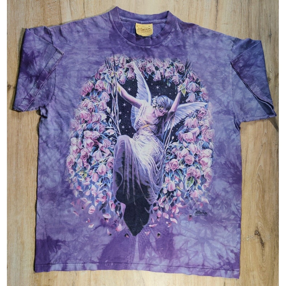 Women's Vintage The Mountain 100% Cotton Angel Fairy Tie-Dye T-shirt size L